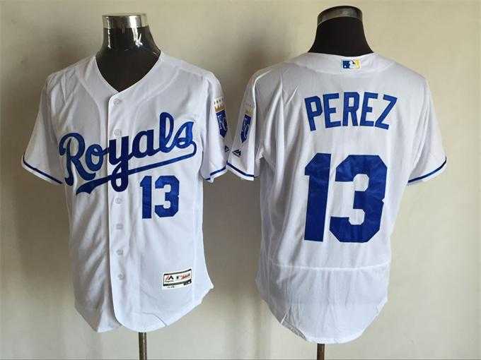 Kansas City Royals #13 Salvador Perez White 2016 Flexbase Collection Stitched Jersey,We sell and wholesale Kansas City Royals #13 Salvador Perez White 2016 Flexbase Collection Stitched Jersey on line form chian!